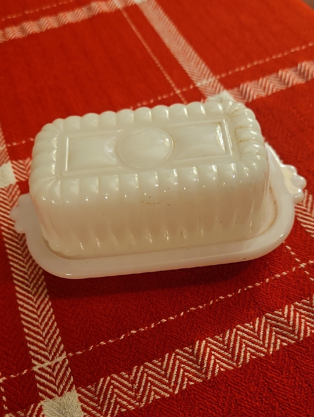 Vintage Hazel Atlas White Milk Glass 1/2 Stick Butter Dish